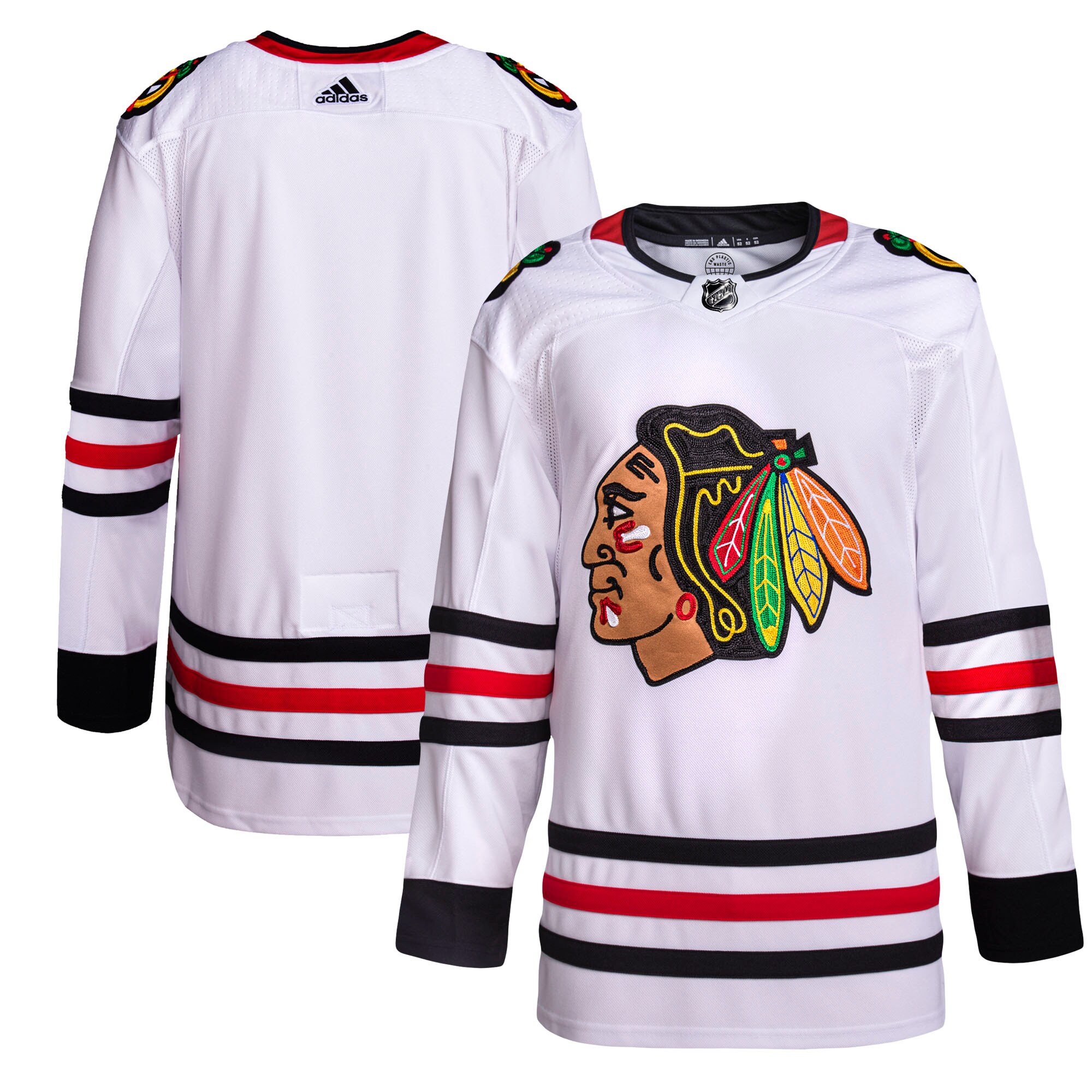 Men's Chicago Blackhawks adidas White Away Primegreen Authentic Pro Jersey