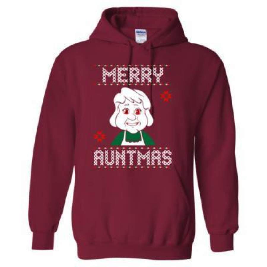 Agr Merry Auntmas Ugly Christmas Sweater 2023 – Heavy Blend™ Hooded Sweatshirt