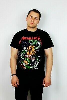 Vintage Metallica 2000 Hand With Snake Black  T-shirt  M 7068