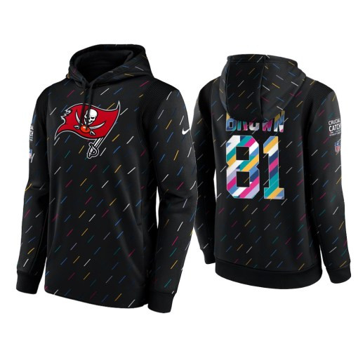 Men’S Tampa Bay Buccaneers Antonio Brown 2021 Crucial Catch Charcoal Therma Pullover Hoodie Tampa Bay Buccaneers #81 Antonio Brown Charcoal Hoodie