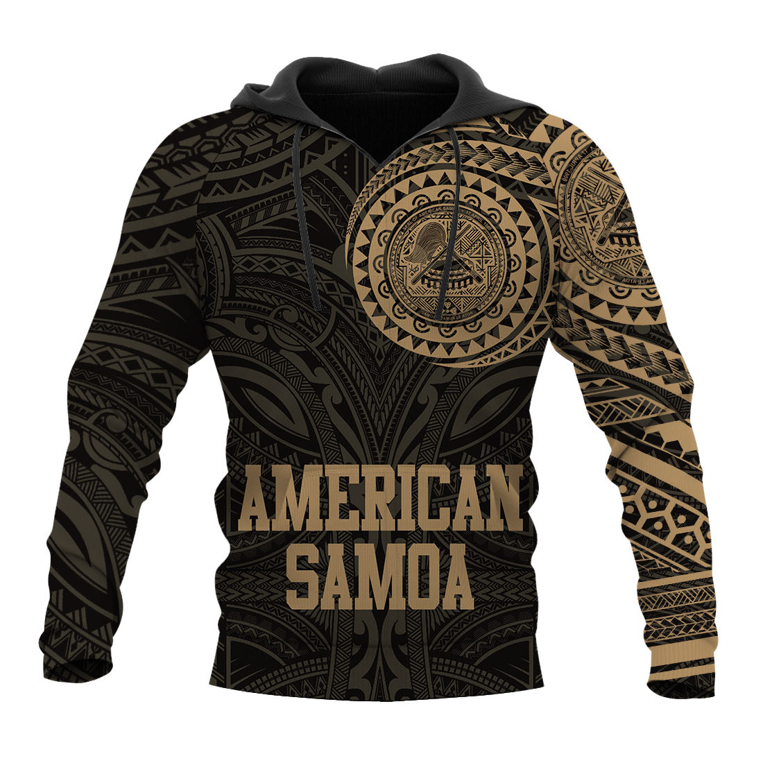 American Samoa Polynesian Logo Tattoo Style Gold all over print