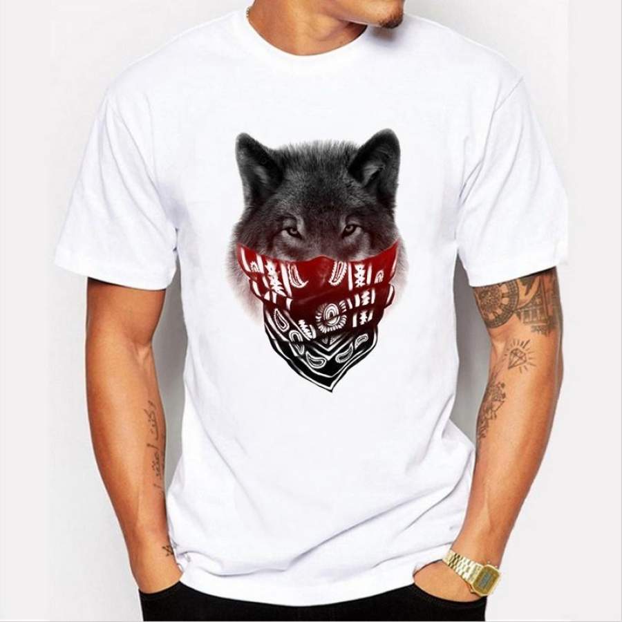 Arrivals 2017 Men’s Summer Fashion Wolf Printed T Shirt Cool Tops High Quality Casual Short Sleeve Tee