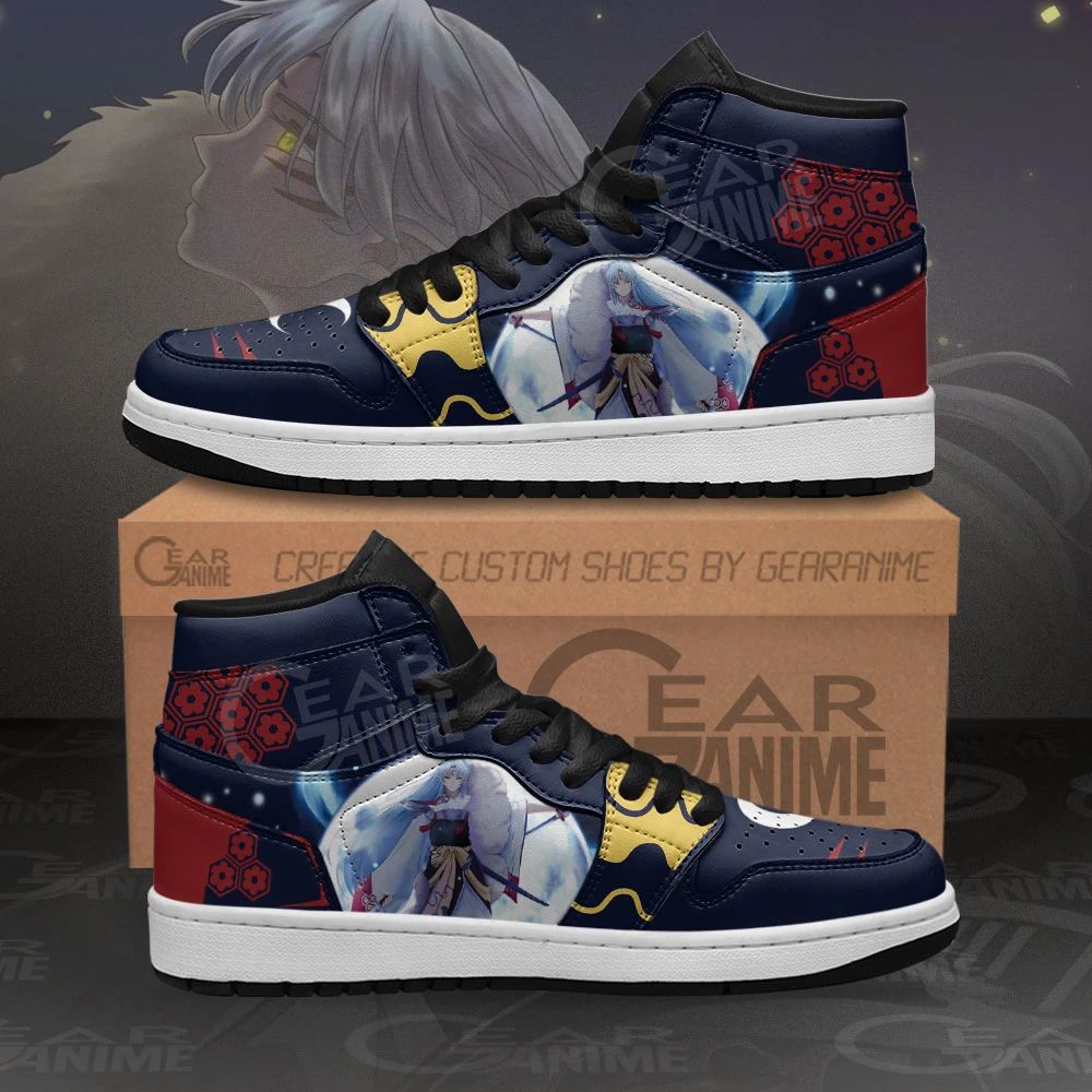 Sesshomaru Sneakers Dark Theme Custom Anime Shoes Unisex Men Women
