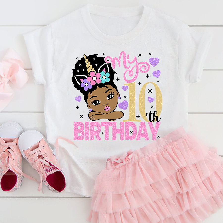 10Th Birthday Shirt, Black Girl, 10Th Birthday Shirt Ideas, Double Digits Birthday Shirt, Best T Shirts 2021, Baby Shirt