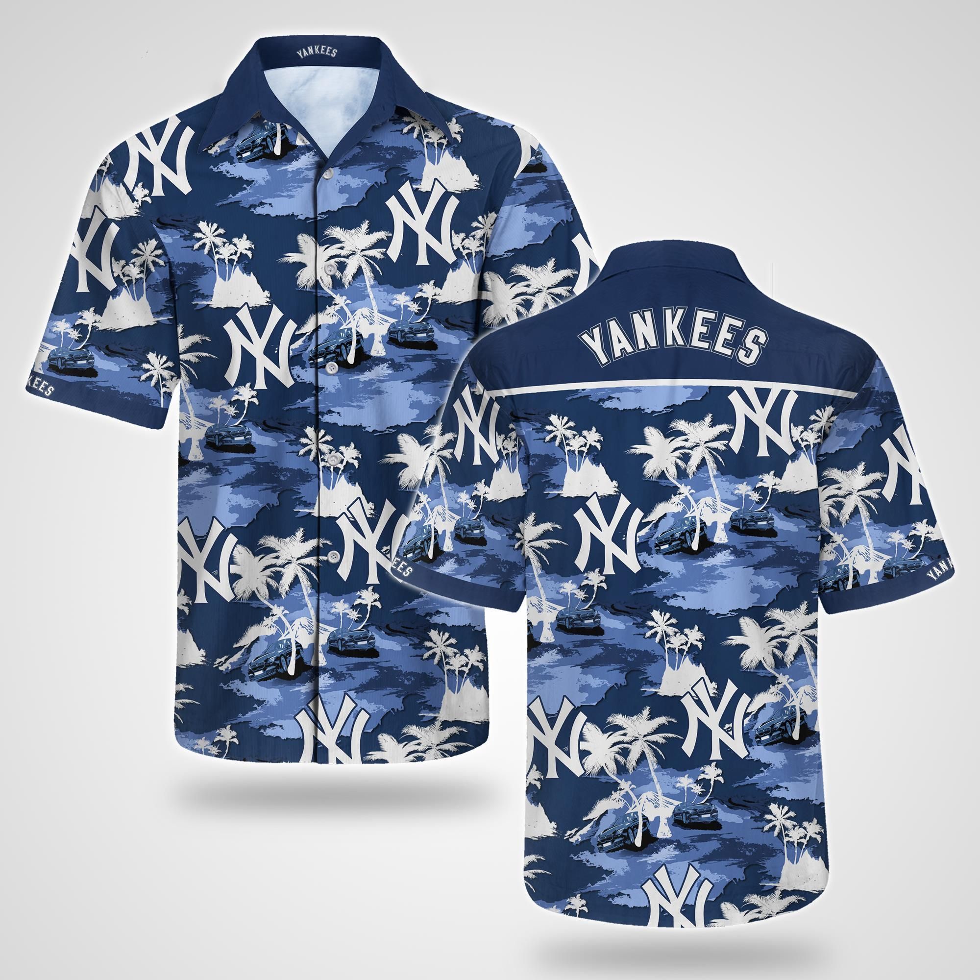 New York Yankees Tommy Bahama Hawaiian Shirt Summer Button Up Shirt For Men Beach Wear Short Sleeve Hawaii Shirt Combo Beach