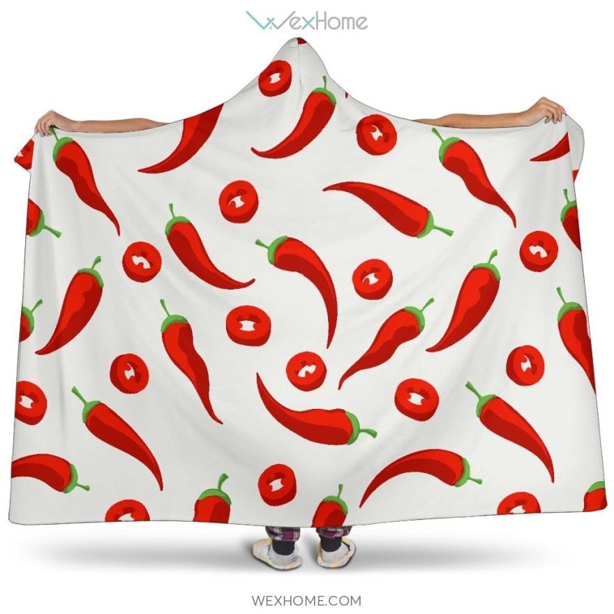 Chili Pattern Hooded Blanket