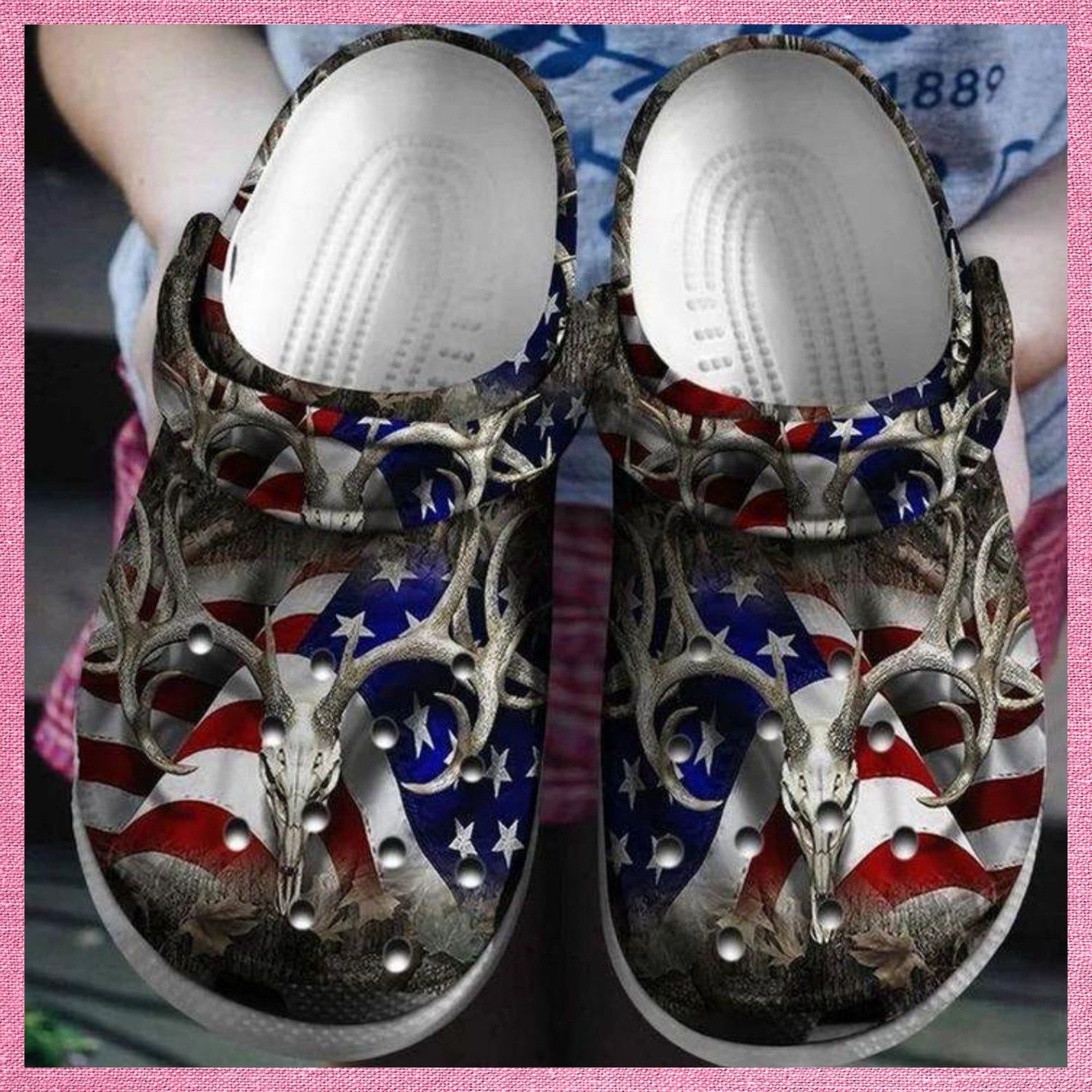 Deer Hunter America Flag Clogs Clogband Clog Evg1076