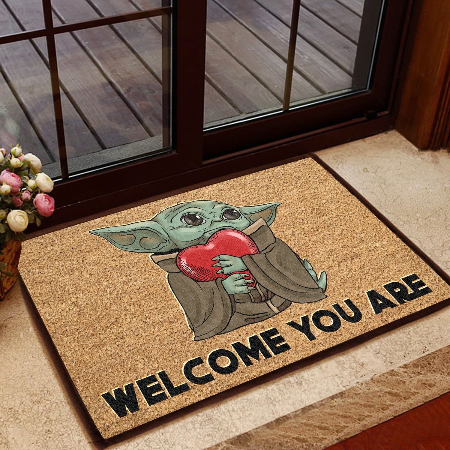 Welcome You Are All Over Printing Doormat Pre1922