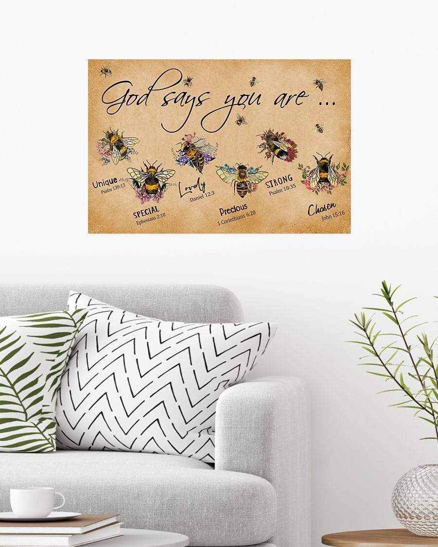 Hippie Flower Bee God says you are Canvas Print #V