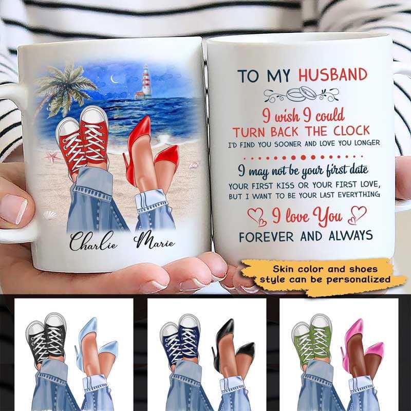 Wish I Could Turn Back The Clock Husband Wife Personalized Mug