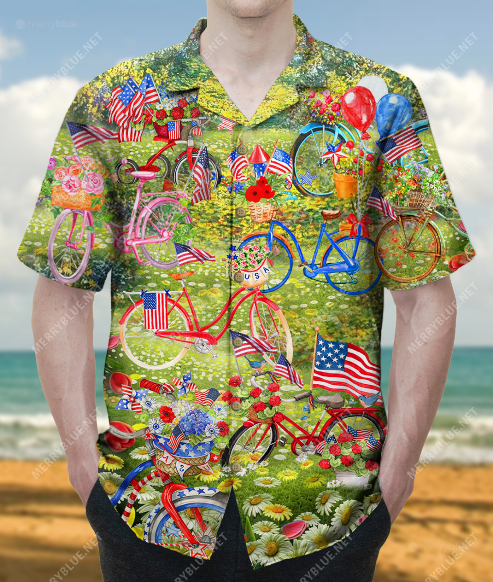 Enjoy The Patriotic Bikes Unisex Hawaii Shirt Ha74180