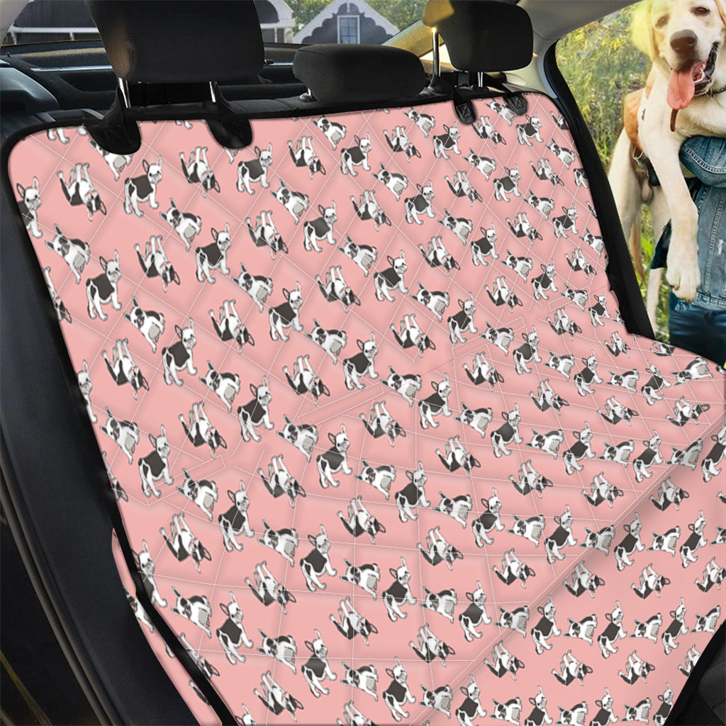 Cute French Bulldog Puppy Pattern Print Pet Car Back Seat Cover