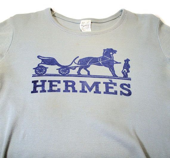 70S Hermes Shirt Vintage Hermes Tee Hermes Logo Shirt