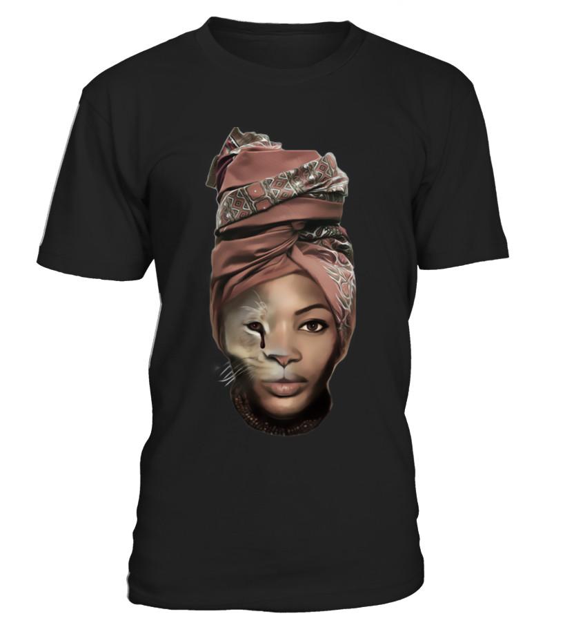 T-Shirt African Lion Girl T Shirts C-8Z8C4