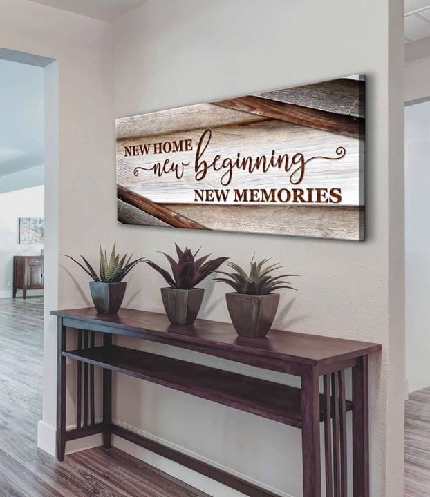 New Home New Beginning New Memories poster canvas poster canvas poster canvas Decorate your home for Halloween, Christmas, and New Year's