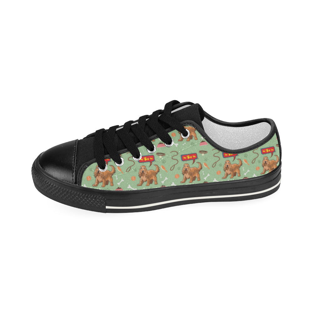 American Cocker Spaniel Pattern Black Women’s Classic Canvas Shoes