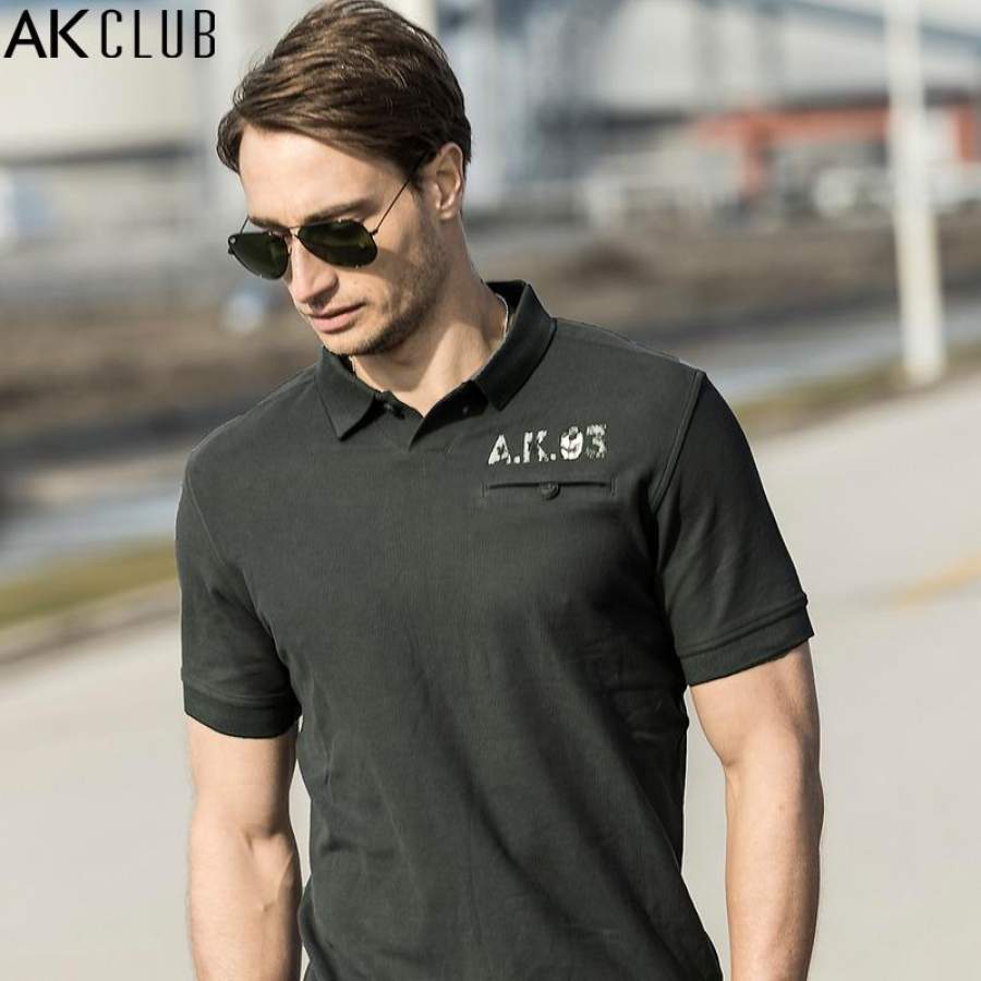 Men Polo Shirt Vintage Style Delicate Placket Pocket Polo Letter Print Short Sleeve Polo Casual Brand Polo Shirt Aurateestyle