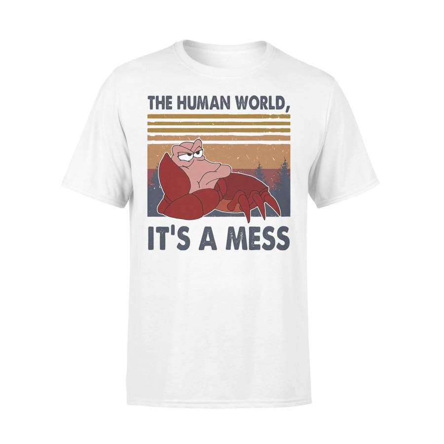 Crab The Humans World It’s A Mess Vintage Retro T-shirt