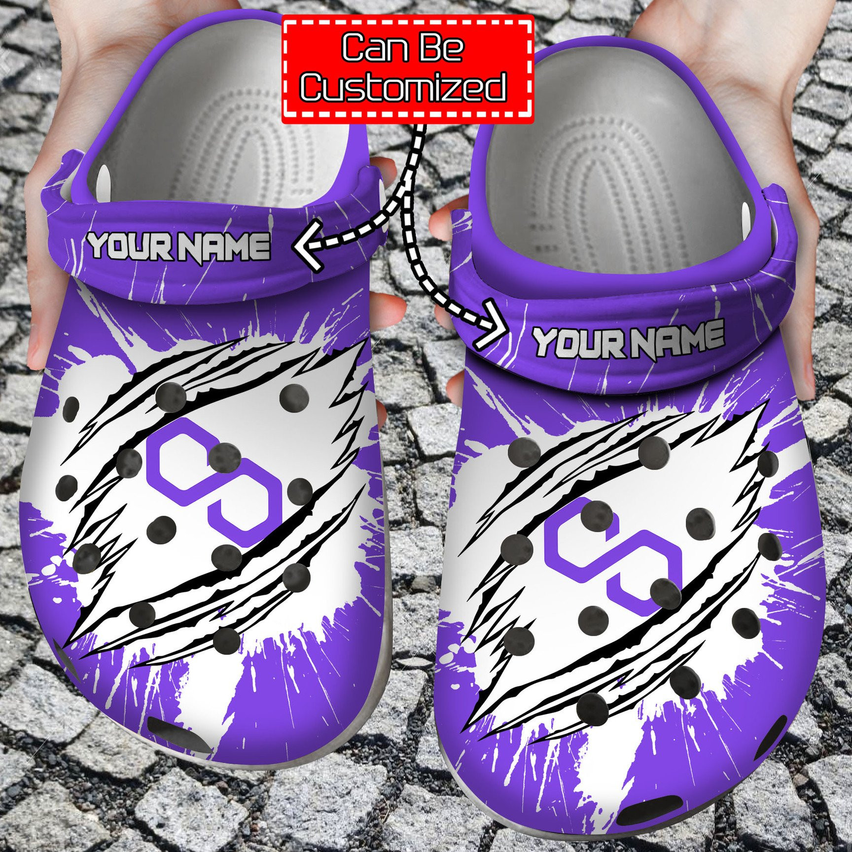 Personalized Matic Coin Ripped Through Crocs Clog Shoes Crypto Crocs