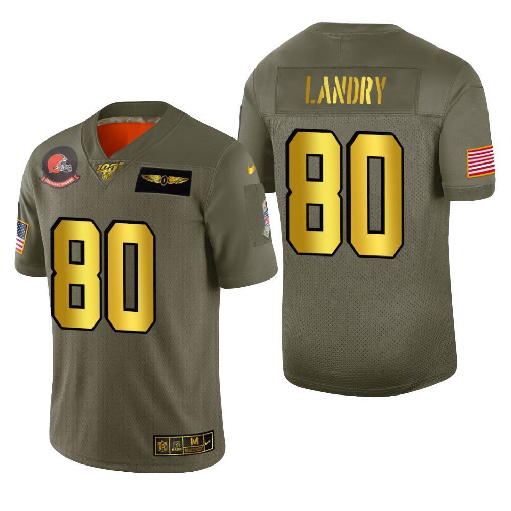 Cleveland Browns Jarvis Landry 2019 Salute To Service NFL 100 Mens Jersey Metallic