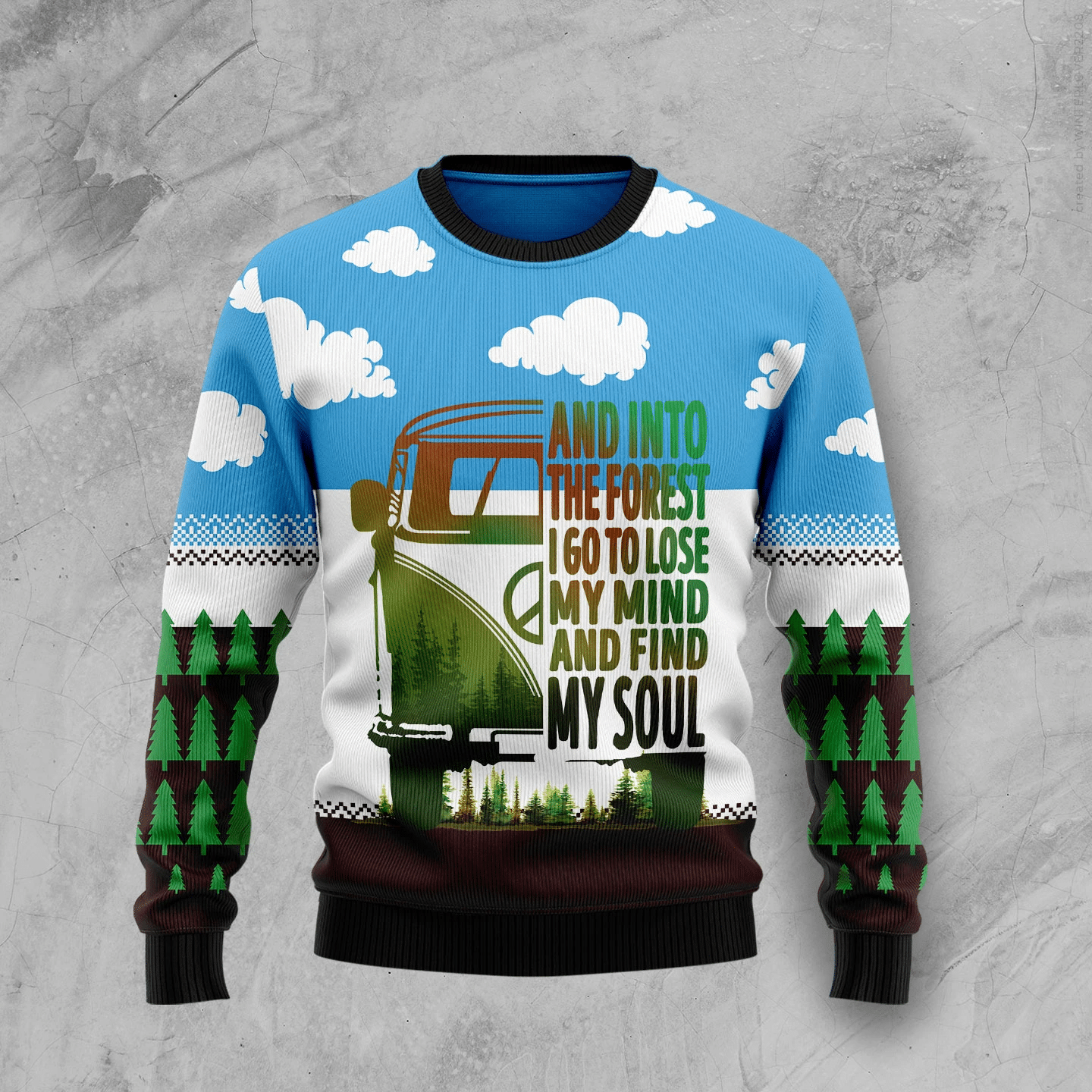 Camping Forest My Soul Christmas Ugly Sweater