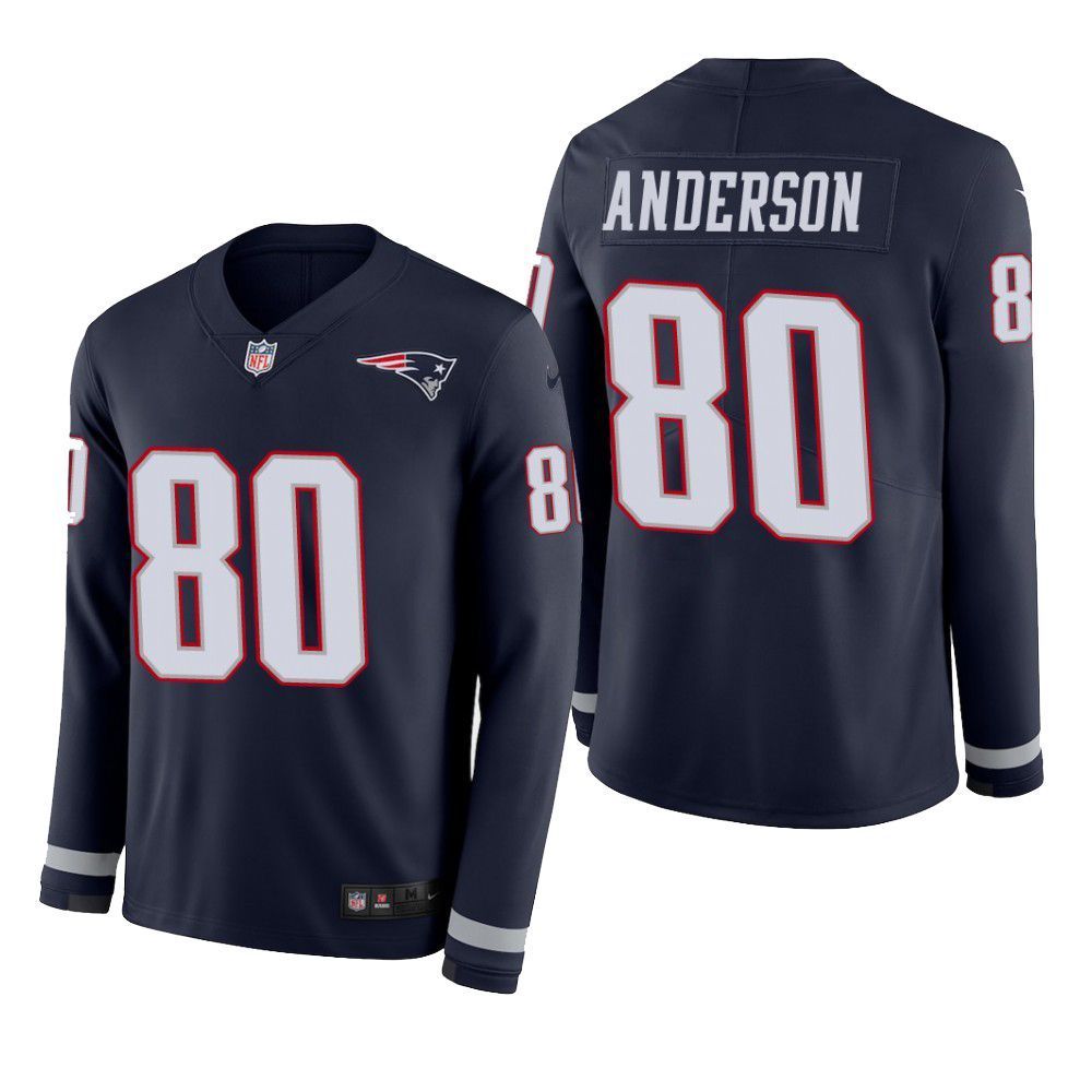 New England Patriots Stephen Anderson Therma Long Sleeve Mens Jersey Navy