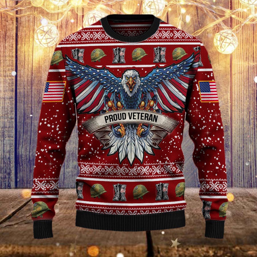 Armed Forces Army Usn Navy Usmc Marine Usaf Air Forces Uscg Coast Guard Military Vva Vietnam Veterans Day Gift For Father Dad Ugly Sweater Wool Sweater