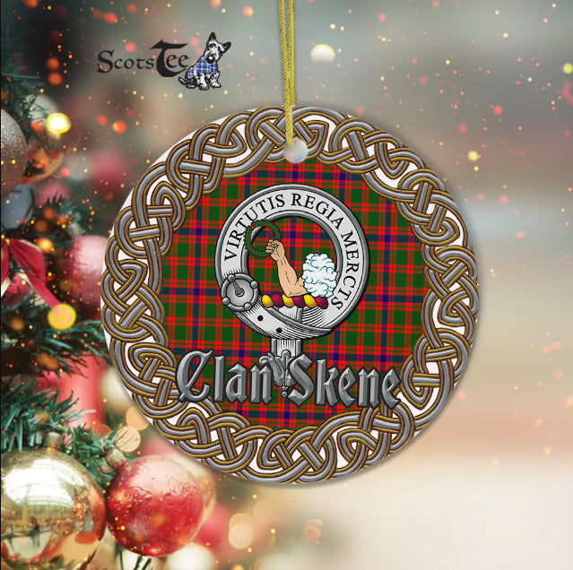 Skene Celtic Circle Plaid Ornament Gift. Christmas Tree Ornament Tartan Ornament Great Christmas Ornaments Gift