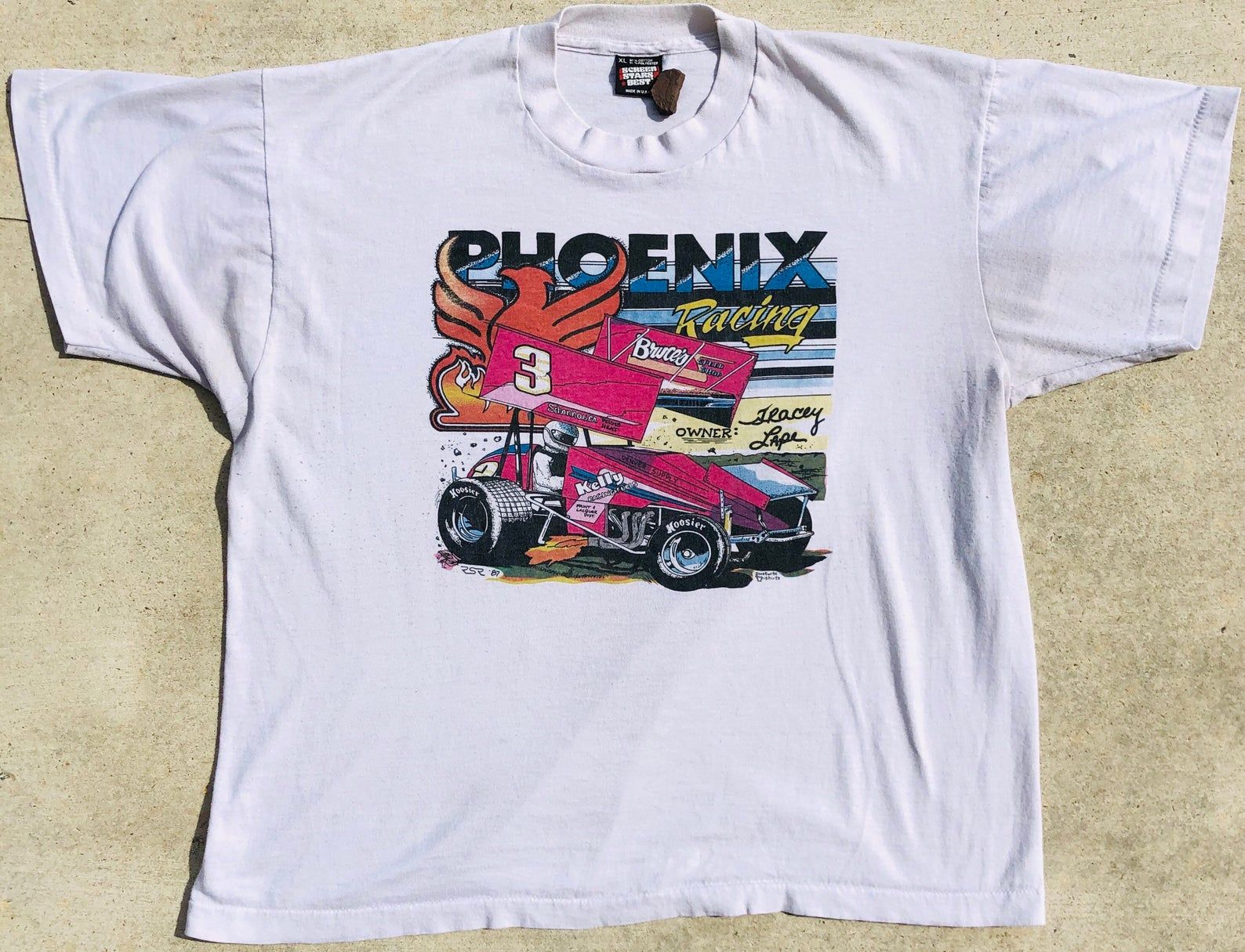 Vintage 1987 Dave Lape Phoenix Racing S Car Tee –