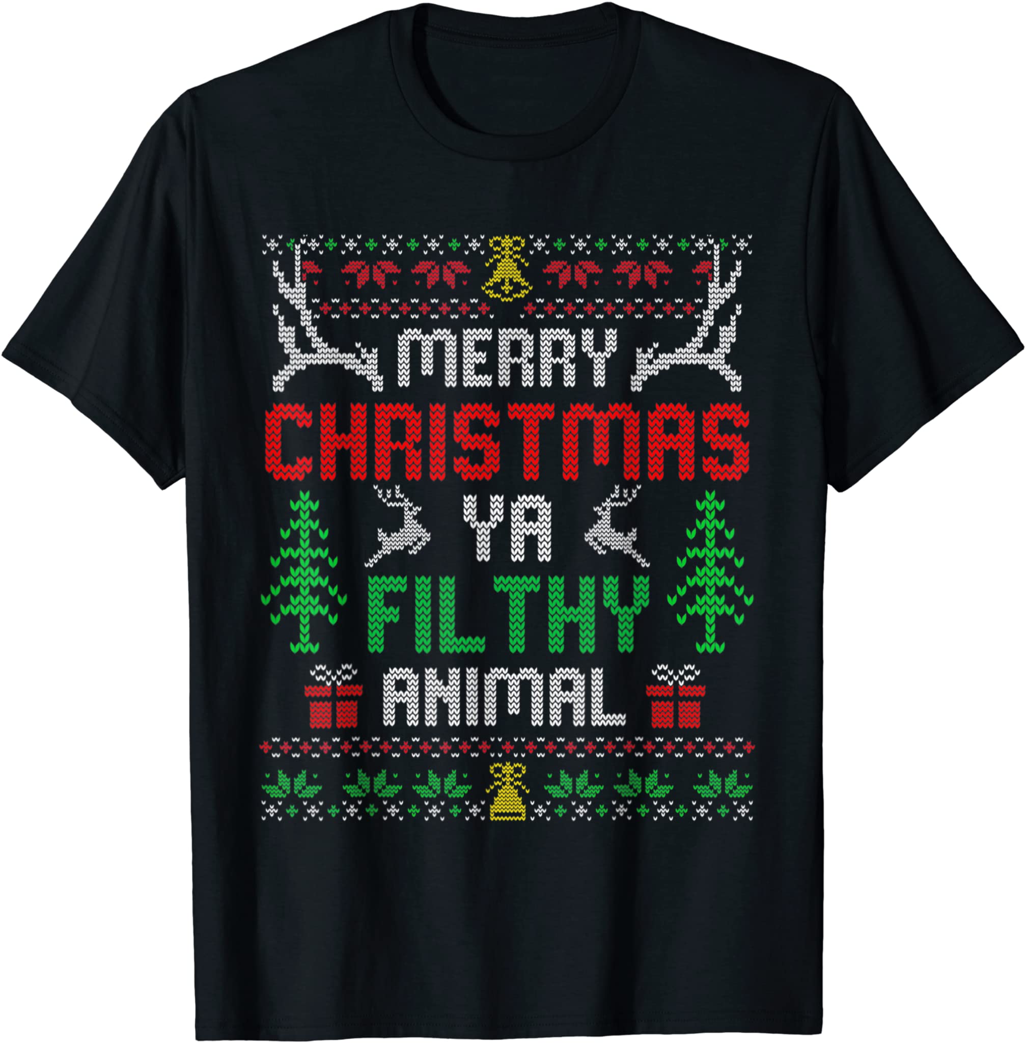 Alone At Home Movies Merry Christmas You Filty Animal Ugly T-Shirt