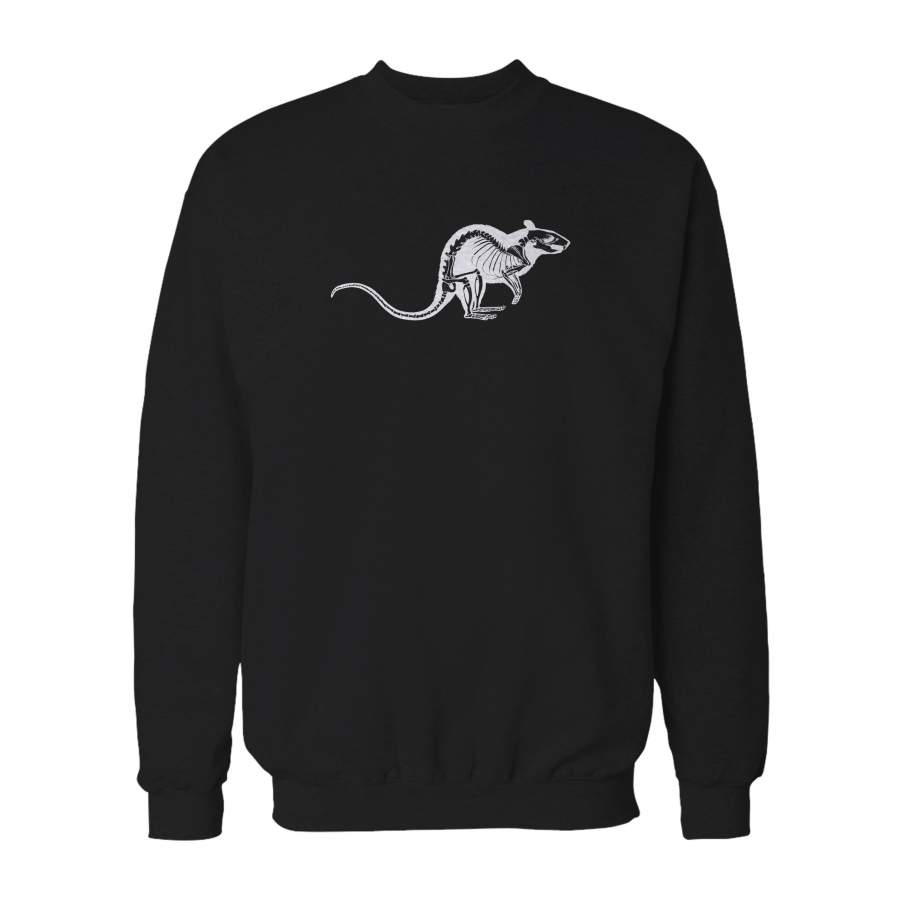 Rat Skeleton Animal Art Illustration Skull Artwork Punk Urban Gothic Sweatshirt