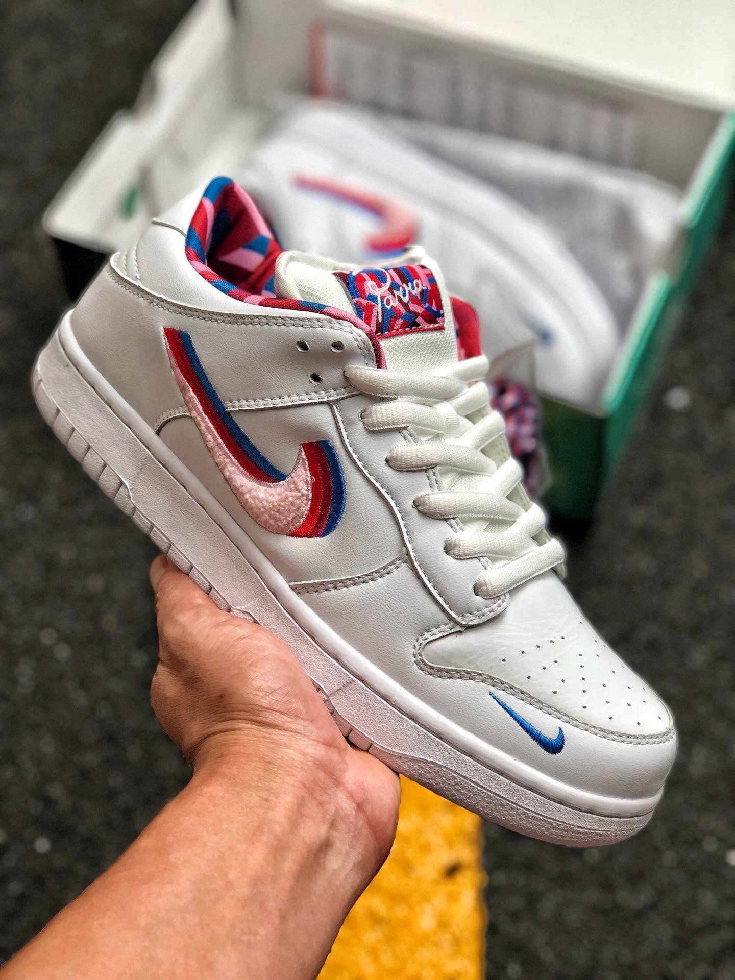 Parra x Nike SB Dunk Low WhitePink Rose-Gym Red 5338924