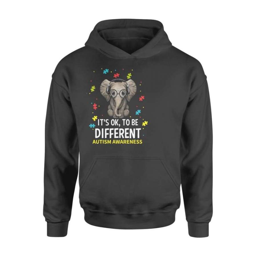 Autism Awareness Day It’s Ok To Be Different Elephant Autism Awareness Gift – Standard Hoodie