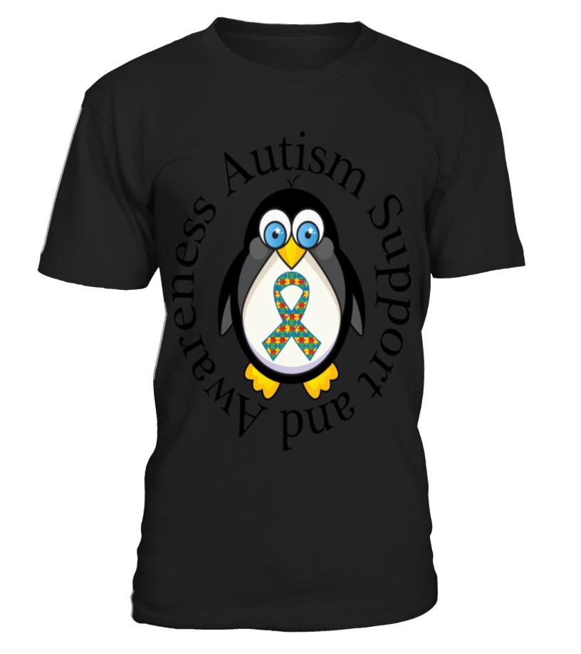 Autism Support Penguin  T Shirts C-4G99F