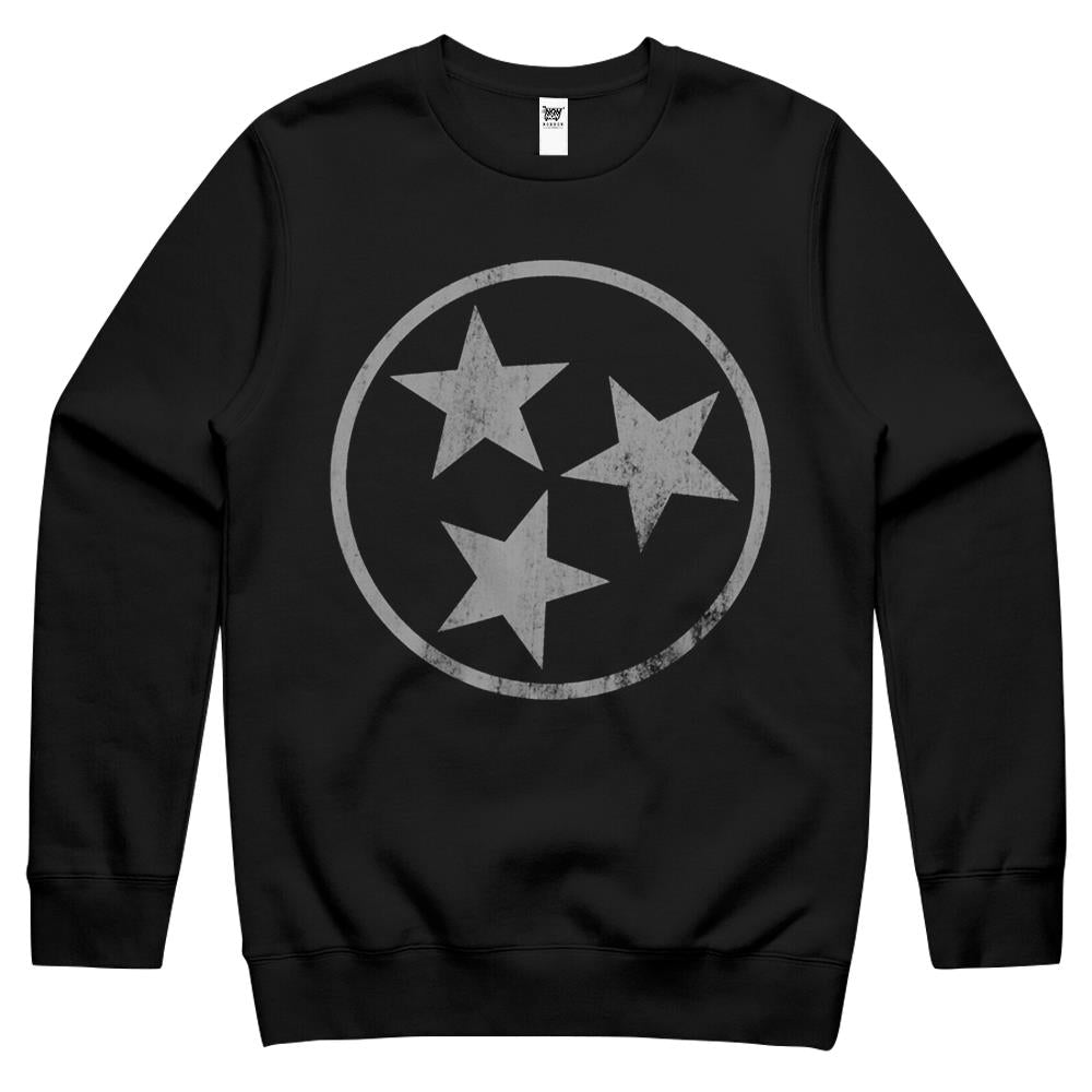 Tennessee Flag Gray Stars Volunteer State Vintage Crewneck Sweatshirt