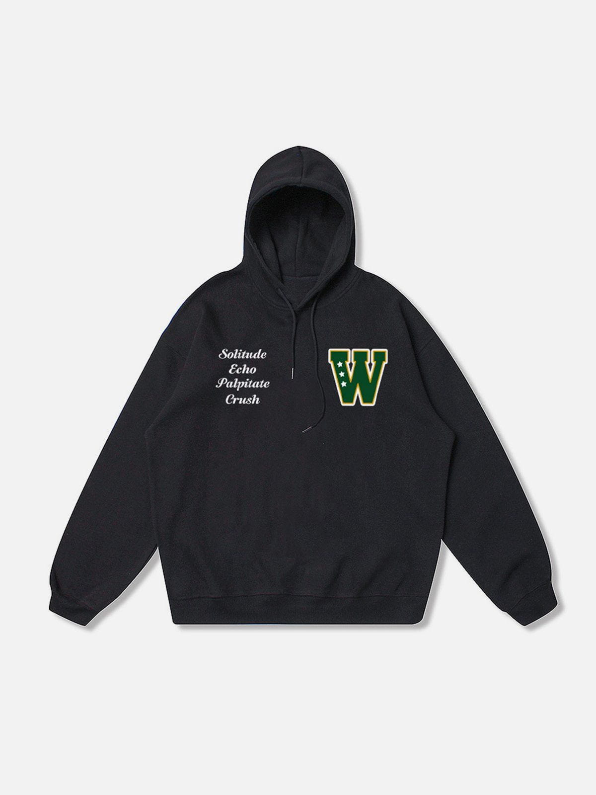 Talishko™ – “W” Vintage Print Hoodie