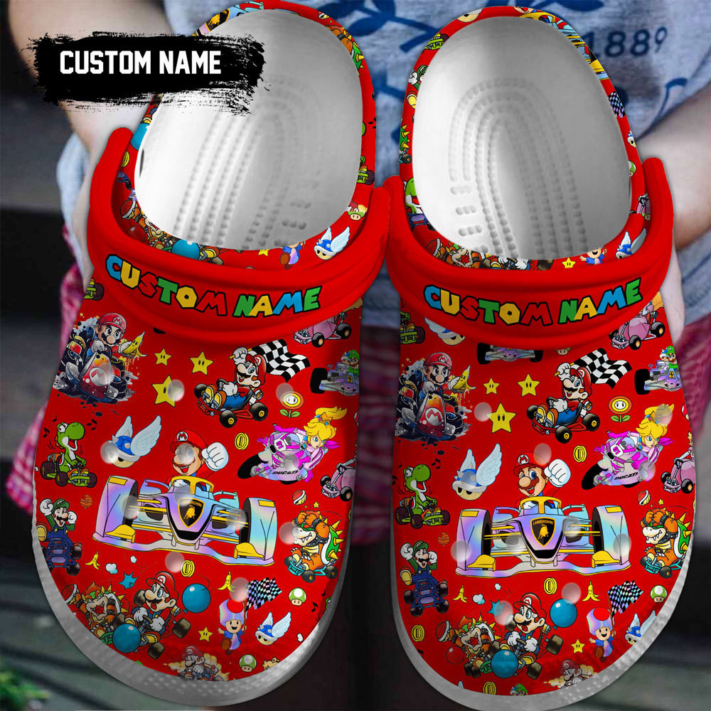 Super Mario Game Crocs Crocband Shoes Clogs Custom Name For Men Women and Kids