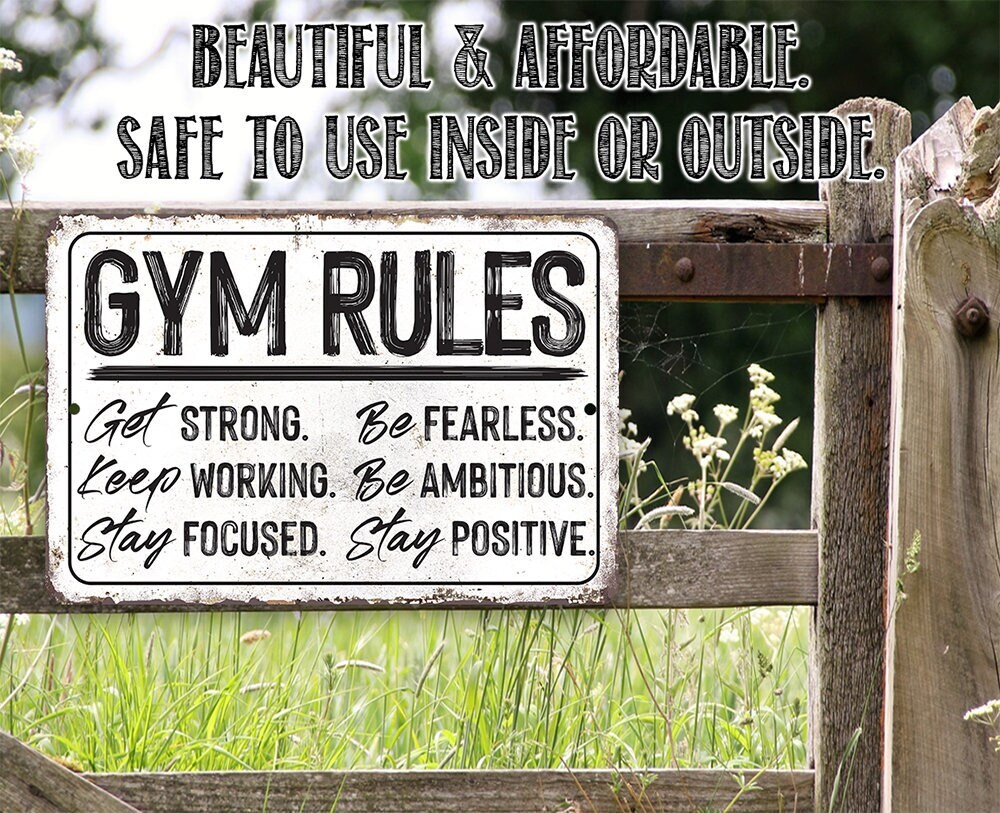 Gym Rules – 8″ x 12″ or 12″ x 18″ Aluminum Tin Awesome Metal Poster