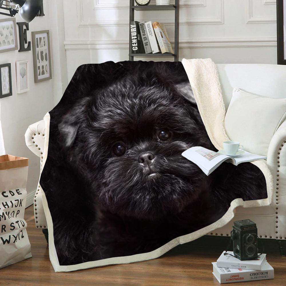 Affenpinscher Blanket Dog Portrait Fur Printed Blanket