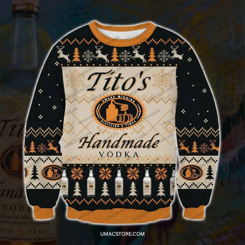 Tito’s Vodka 3D Print Ugly Christmas Sweatshirt