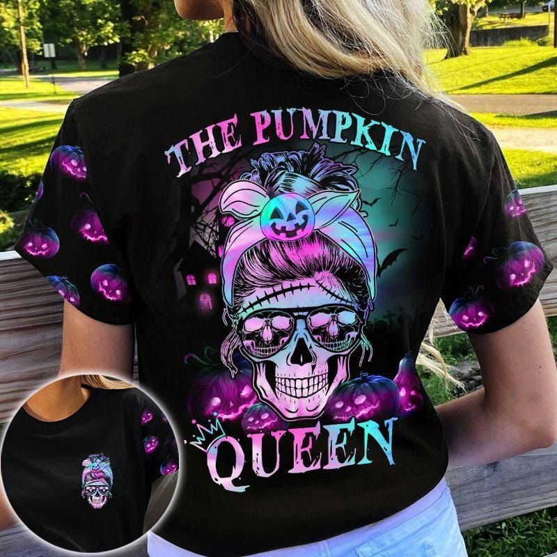 The Pumpkin Queen Skull 3D T-Shirt #Kv