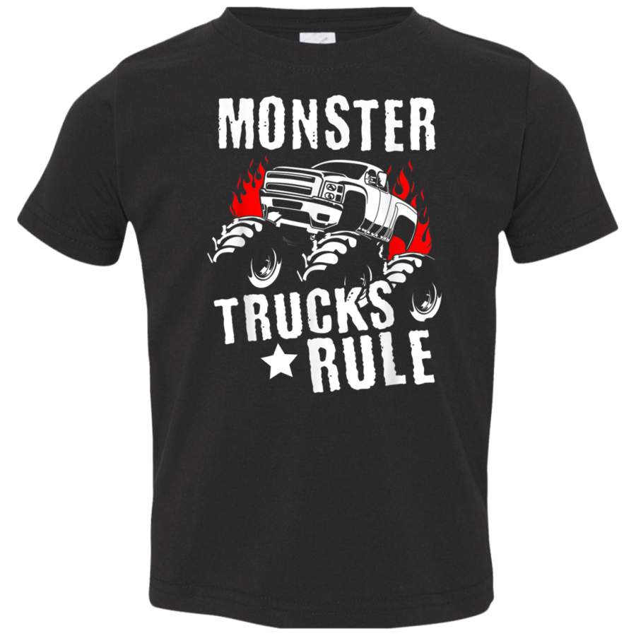 Monster Trucks Gift  Big Trucks TShirt 3321 Rabbit Skins Toddler Jersey T-Shirt