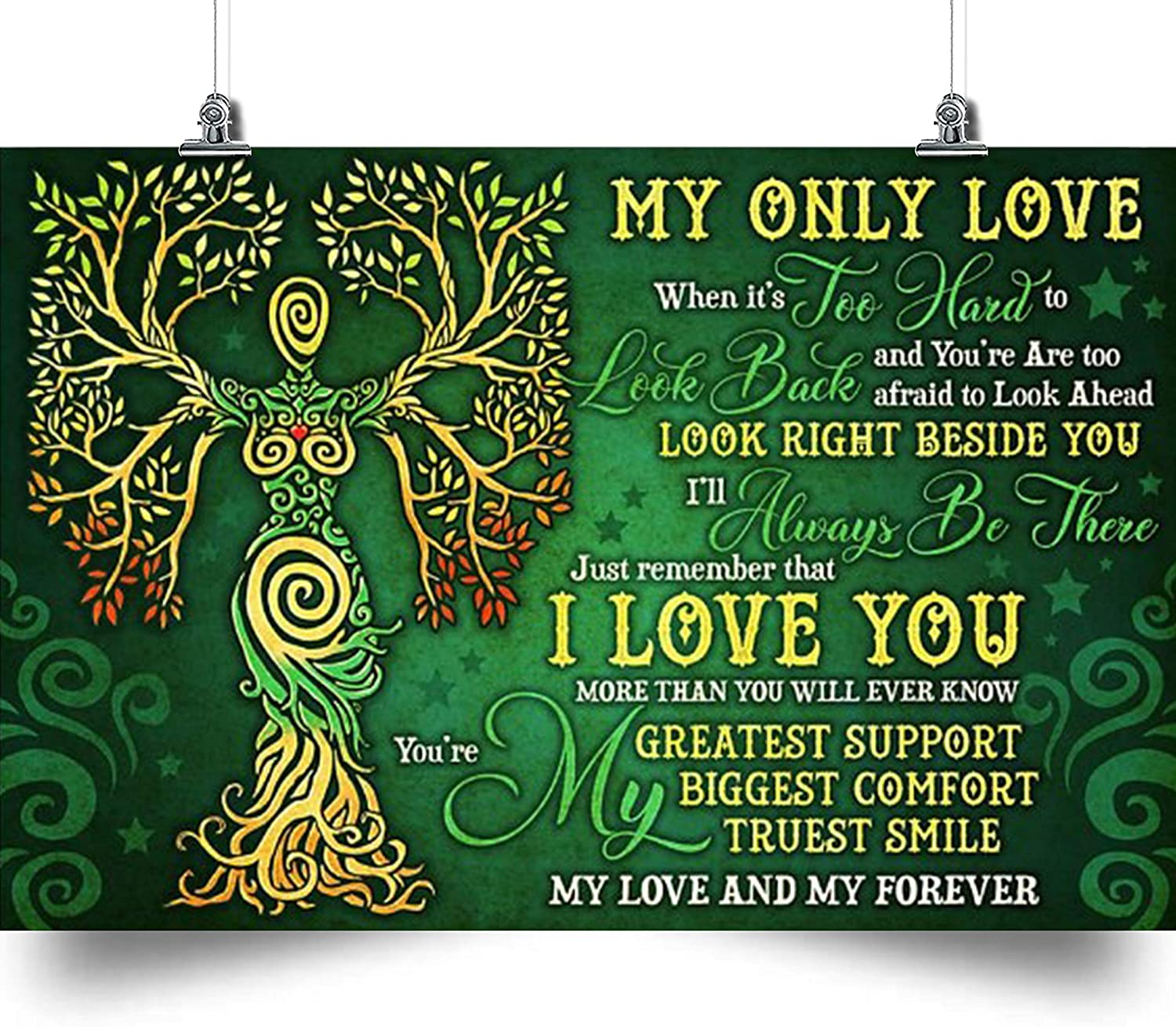 Tree Poster – To My Only Love – I Love You – Home Decoration Poster, Wall Poster, Poster Lover, Home And Room Decoration, Gifts For Friends And Relatives, Souvenirs.