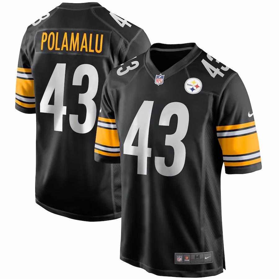 Troy Polamalu Pittsburgh Steelers Nike Game Retired Player Jersey – Black