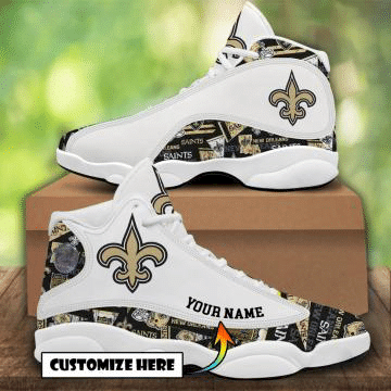 New Orleans Saints Custom Air Jordan 13 Sneaker Custom Sports Runing Shoes Jordan Des 18