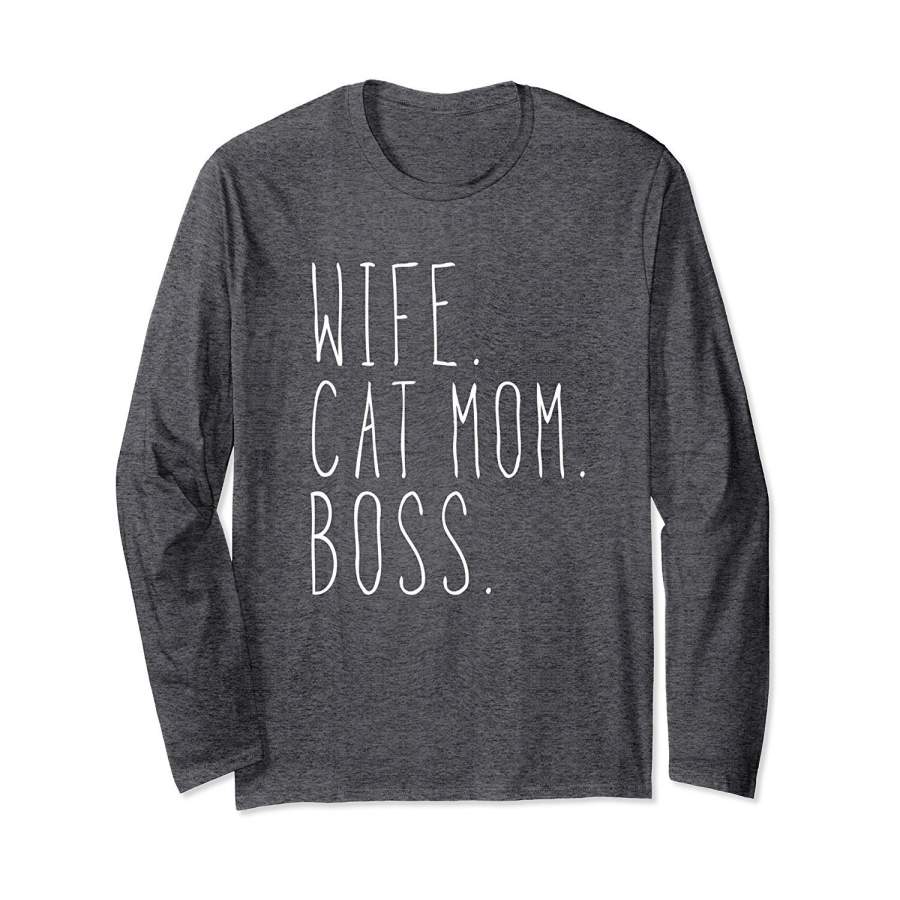 DTAShop DTA Wife Cat Mom Boss Funny Mother’s Day Gift Long Sleeve