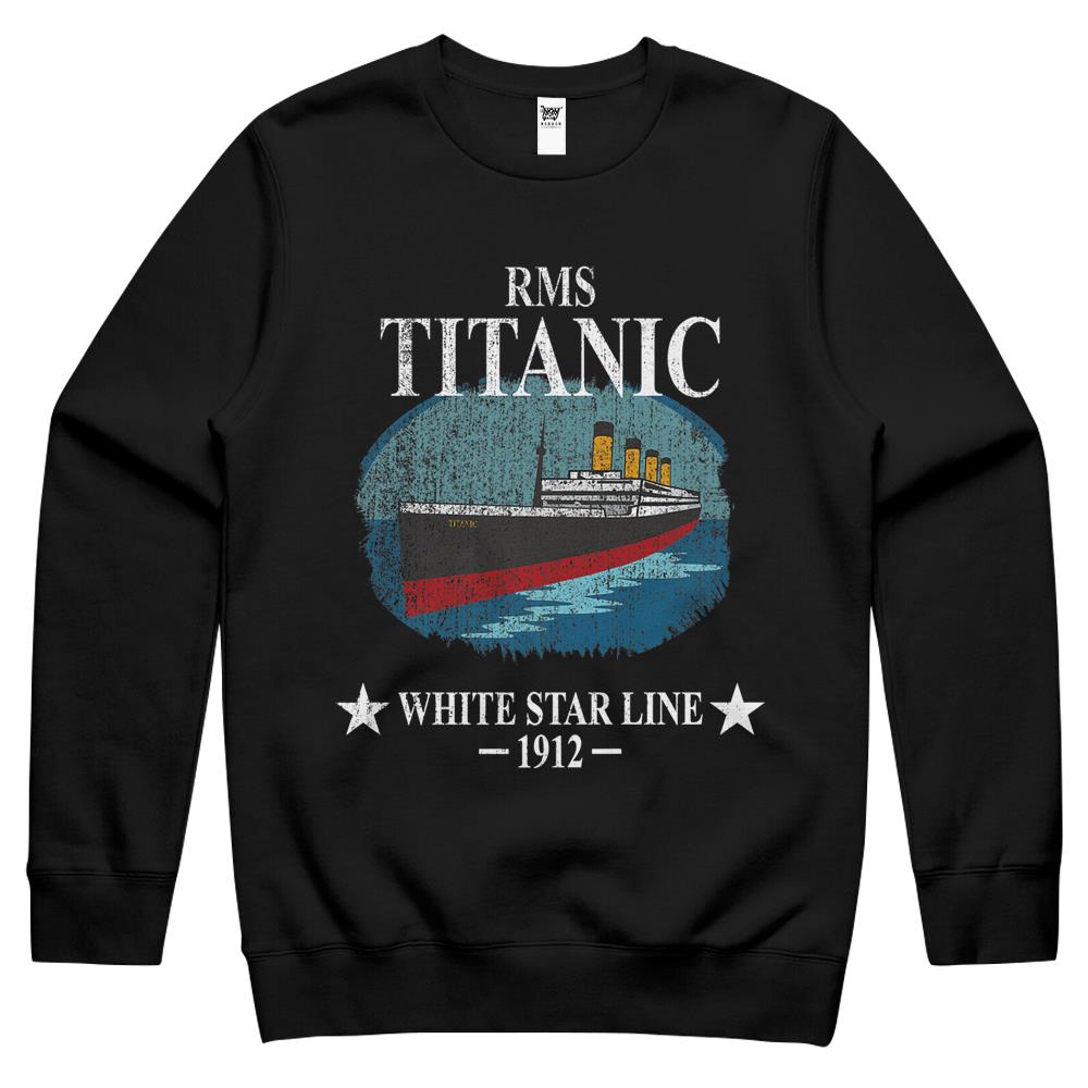 Rms Titanic White Star Line Cruise Ship 1912 Boys Girls Crewneck Sweatshirt