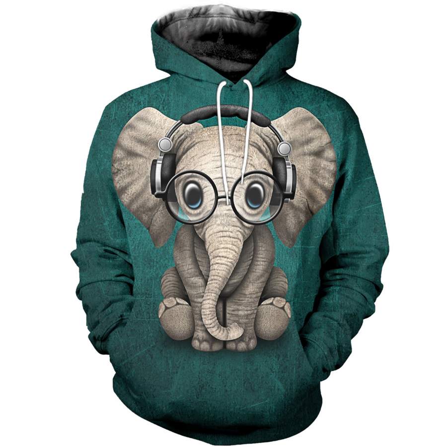 3D All Over Printed Cute baby Elephant T-shirt Hoodie NTL230306