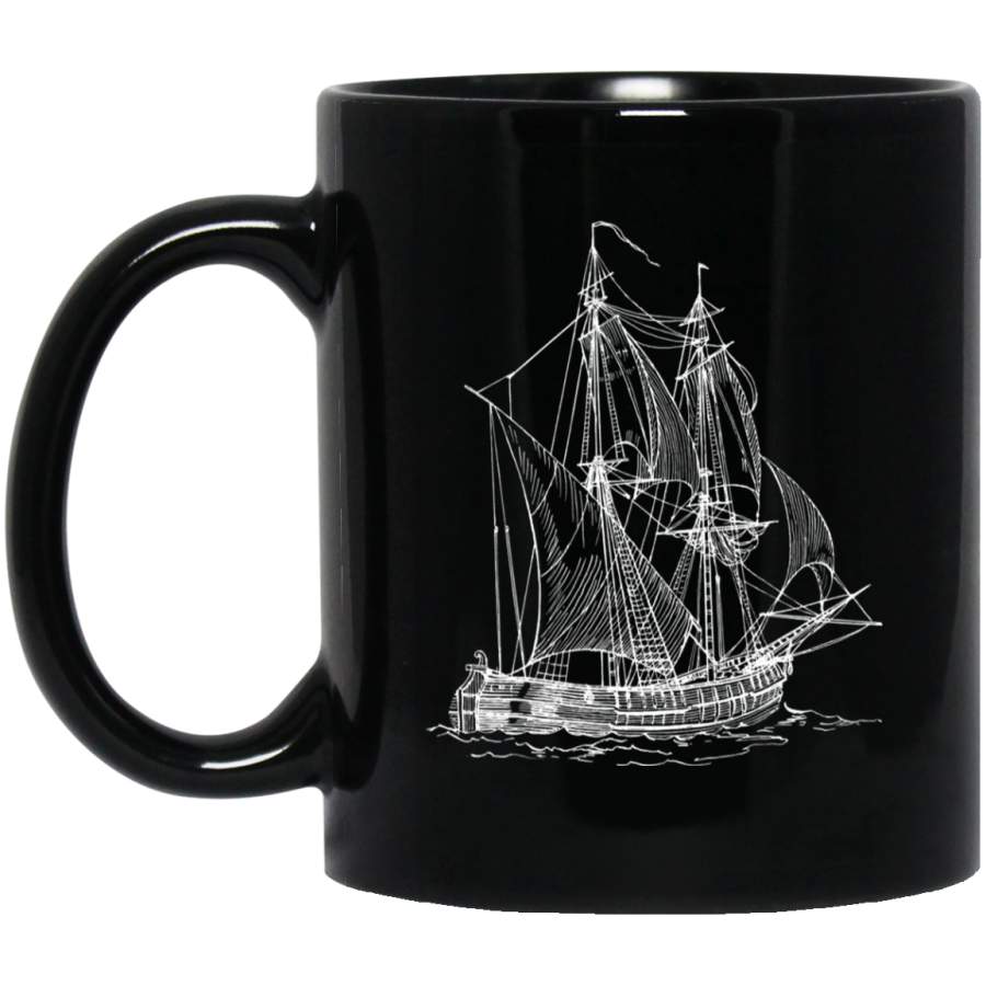 Vintage Pirate Ship Retro Nautical Boat Captain _2618 Coffee Mug