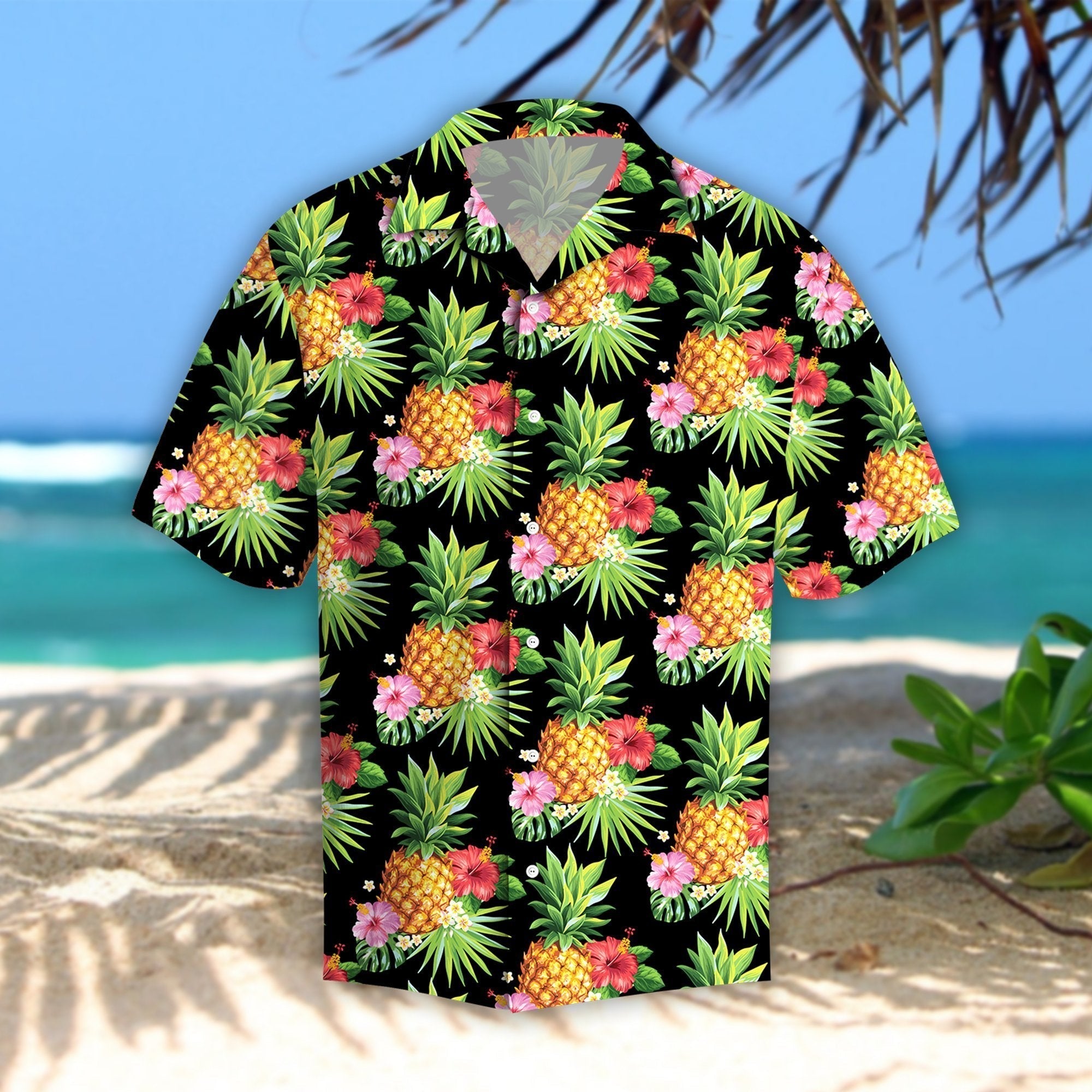 Pineapples Hibiscus Tropical Hawaii Shirt For Men And Women Ha105906